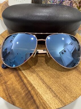Michael Kors Blue Mirrored Chelsea Aviator Sunglasses